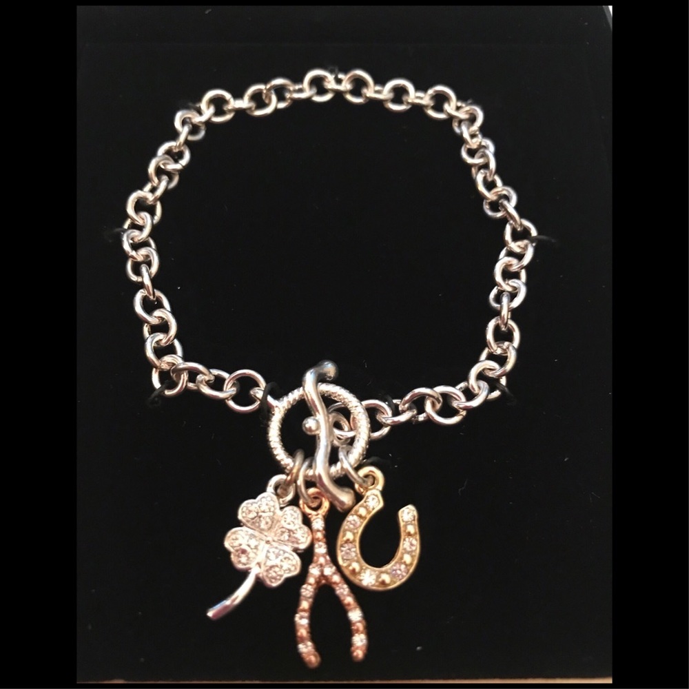 🍀 New Lucky Lady Rhinestone Charm Bracelet